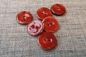 2-hole coconut shell lacquered buttons (23mm) - Red image