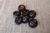 Leather-look shank football button (brown &amp; russet) - 23mm / Brown