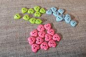 Polka-dot heart-shaped buttons - Blue image