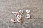 Rose decal shank buttons (13mm) image