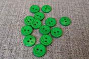 2-hole scalloped edge buttons, 15mm (Emerald) image