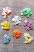 Polyester star buttons (11mm, 14mm) - Fuchsia / 14mm