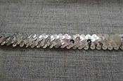 Stretch sequin tape trim - Silver image
