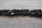 Stretch sequin tape trim - Black image