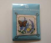 "Butterflies &amp; Buddleia" pin cushion cross-stitch embroidery kit