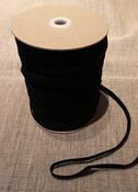 Boil-proof corded elastic (black and white) - 12mm / Black