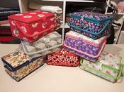 Traditional padded sewing box - Denim Daisies (Embroidered) image
