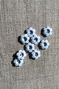 Shiny plastic daisy buttons (15mm) - Sky Blue
