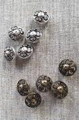 Metal filigree buttons (23mm) - Silver