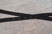 Snap fastener tape, 10mm snaps on 17mm tape (black/white/cream) - Black image