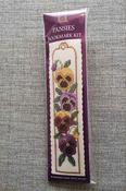 "Pansies" Bookmark Cross Stitch Embroidery Kit image