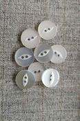 16mm polyester fisheye buttons - White
