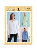 B6747 Misses' Button-Down Collared Shirts - 6-8-10-12 image