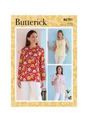 B6751 Misses'/Misses' Petite Pullover Tops - 8-10-12-14-16 image