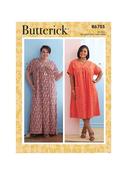 B6755 Misses' Asymmetrical-Detail Tunics - 18W-20W-22W-24W image