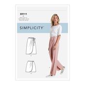 S9111 Misses' Faux Wrap Pants, Skirt &amp; Shorts - 6-8-10-12-14 image