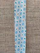 Check patterned cotton bias binding, 25mm - Blue Check