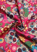 Rose &amp; Hubble 100% cotton poplin "Dia de Muertos" (cerise) image