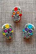 Mexican-style "Sugar Skull" buttons (25mm)