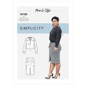 S9182 Misses' Knit Top &amp; Skirt - 6-8-10-12-14 image