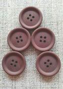 Vintage coat buttons, 25mm (brown) image