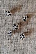 Black/silver diamante flower buttons (11mm) image