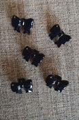 Children's bow buttons (15mm) - Blue