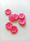 Chunky flower shape buttons (22mm) - Cerise image