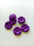 Chunky flower shape buttons (22mm) - Purple image