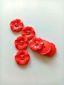 Chunky flower shape buttons (22mm) - Red image