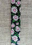 Daisy print bias binding (100% cotton, 20mm) - Pink