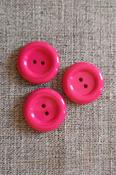 High shine 2-hole Italian rimmed buttons - Fuchsia / 23mm image