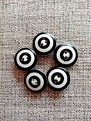 Kaffe Fassett “Target” Buttons (15mm/20mm) - 15mm / black &amp; white image