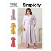 Simplicity Sewing Pattern S9260 Misses' &amp; Women's Button Front Dresses - AA (10-12-14-16-18) image