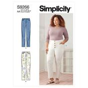 Simplicity Sewing Pattern S9266 Misses' &amp; Women's Vintage Jeans With Front Buttons Or Zipper - BB (20W-22W-24W-26W-28W) image