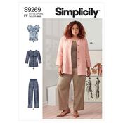 Simplicity Sewing Pattern S9269 Women's Jacket, Knit Top &amp; Pants - FF (18W-20W-22W-24W) image