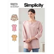 Simplicity Sewing Pattern S9274 Misses' Tops In Two Lengths - U5 (16-18-20-22-24) image