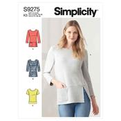 Simplicity Sewing Pattern S9275 Misses' Knit Tops In Two Lengths - U5 (16-18-20-22-24) image