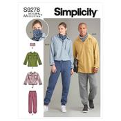 Simplicity Sewing Pattern S9278 Unisex Tops In Two Lengths, Pants &amp; Neckpiece - BB (L-XL-XXL) image