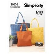 Simplicity Sewing Pattern S9308 Tote Bags in Three Sizes image
