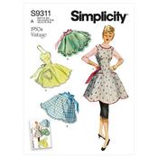Simplicity Sewing Pattern S9311 Misses' Vintage Aprons image