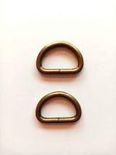 D-rings, nickel/brass, 25mm/38mm (set of 2) - Brass / 25mm