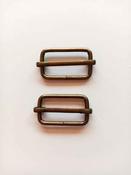 Adjustable slide buckle, 25mm &amp; 38mm (pair) - Brass / 25mm image