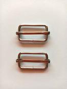 Adjustable slide buckle, 25mm &amp; 38mm (pair) - Nickel / 25mm image
