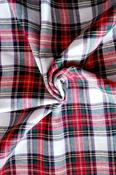 100% brushed cotton check 'Dress Stewart', white/red tartan image