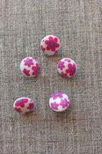 Picture book flower shank buttons, 15mm (pink/purple) image