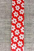 Vibrant flower pattern bias binding, 25mm - Red / by metre image
