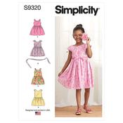 Simplicity Sewing Pattern S9320 Children's Gathered Skirt Dresses - CL (6-7-8) image