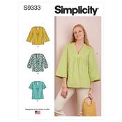 Simplicity Sewing Pattern S9333 Misses' Top with Sleeve Variations - U5 (16-18-20-22-24) image