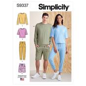 Simplicity Sewing Pattern S9337 Unisex Knits Only Tops, Pants and Shorts image